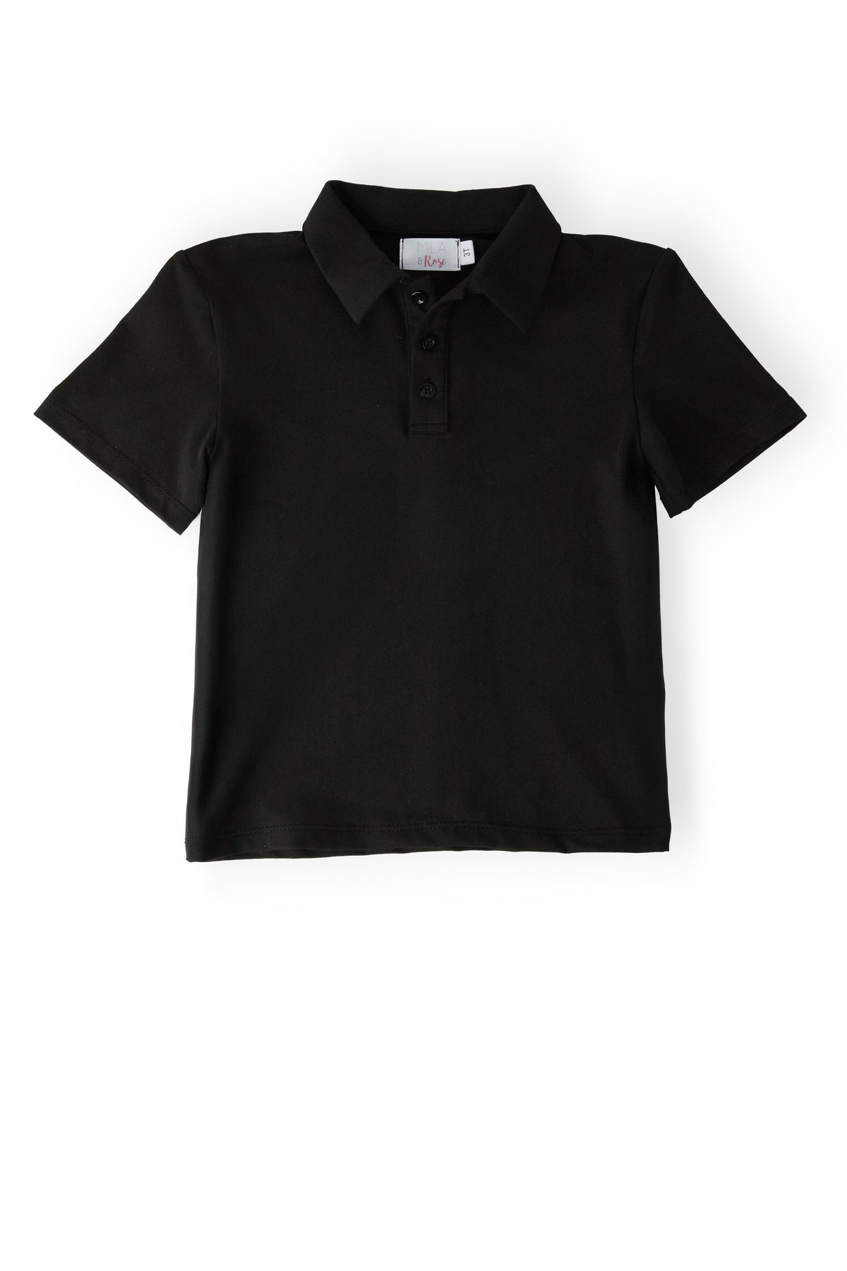 Boys Black S/S Polo