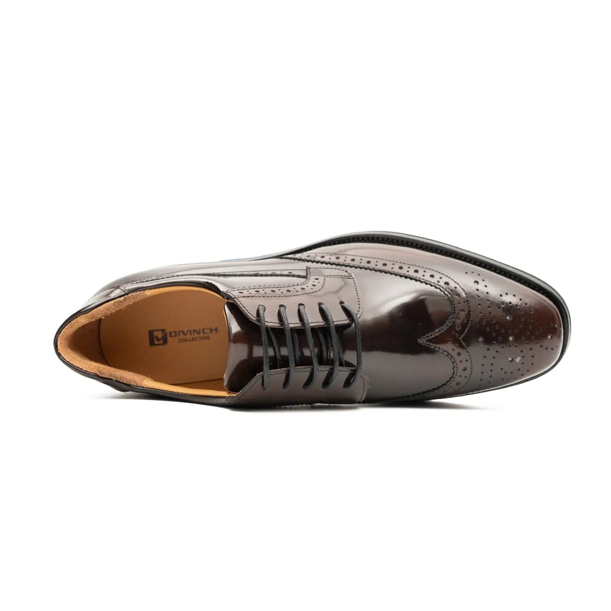 Dark Brown Wingtip Calf Leather Derby Shoes