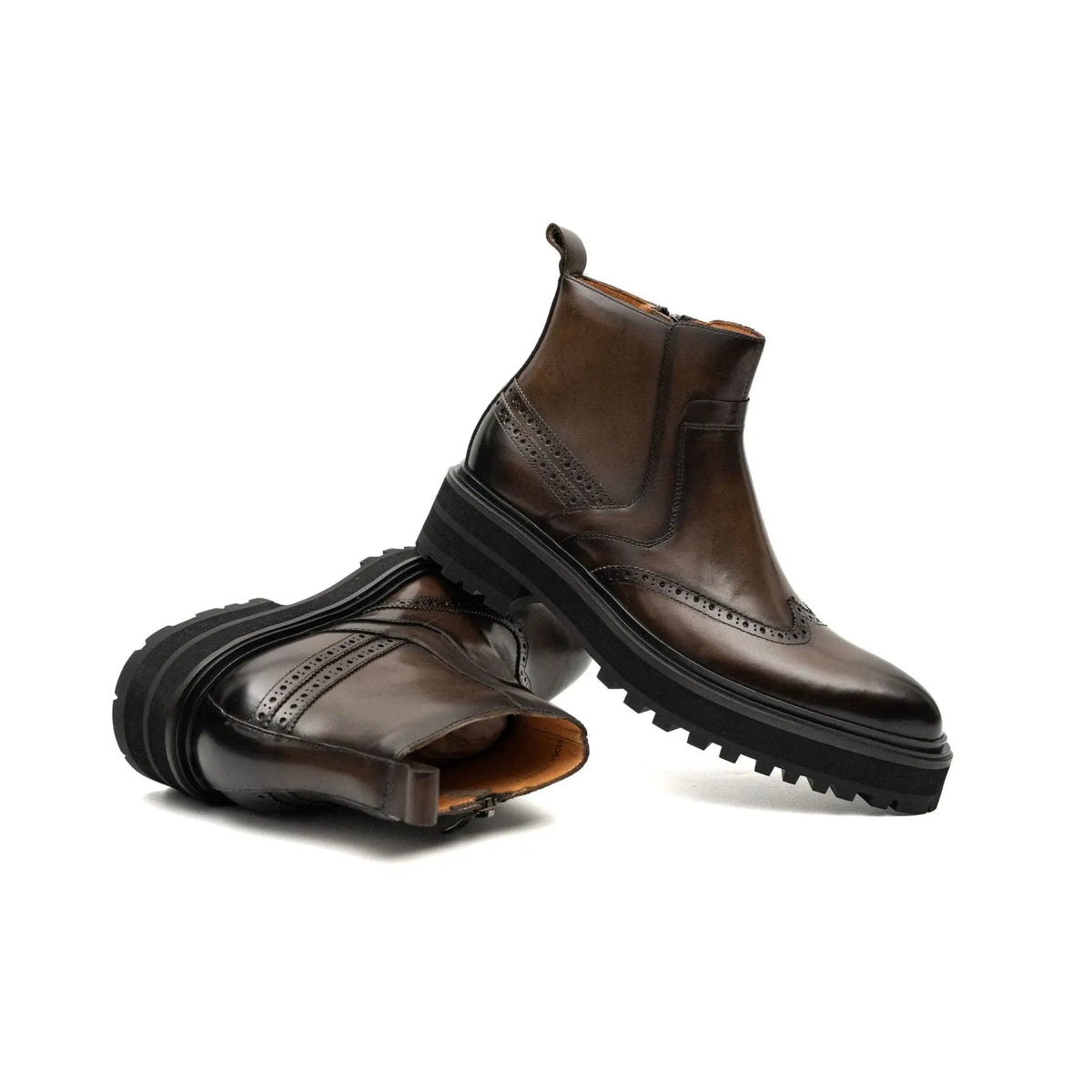 Dark Brown Calf Leather Chelsea Boots