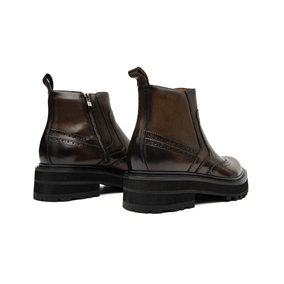 Dark Brown Calf Leather Chelsea Boots