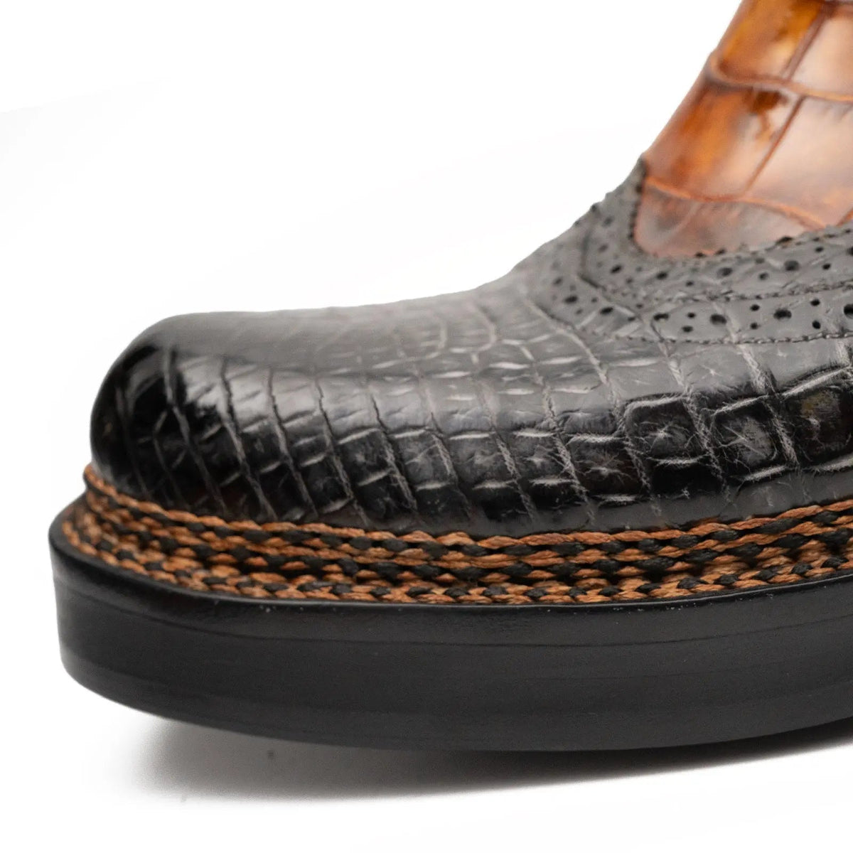 Multicolor Crocodile Leather Chelsea Boots