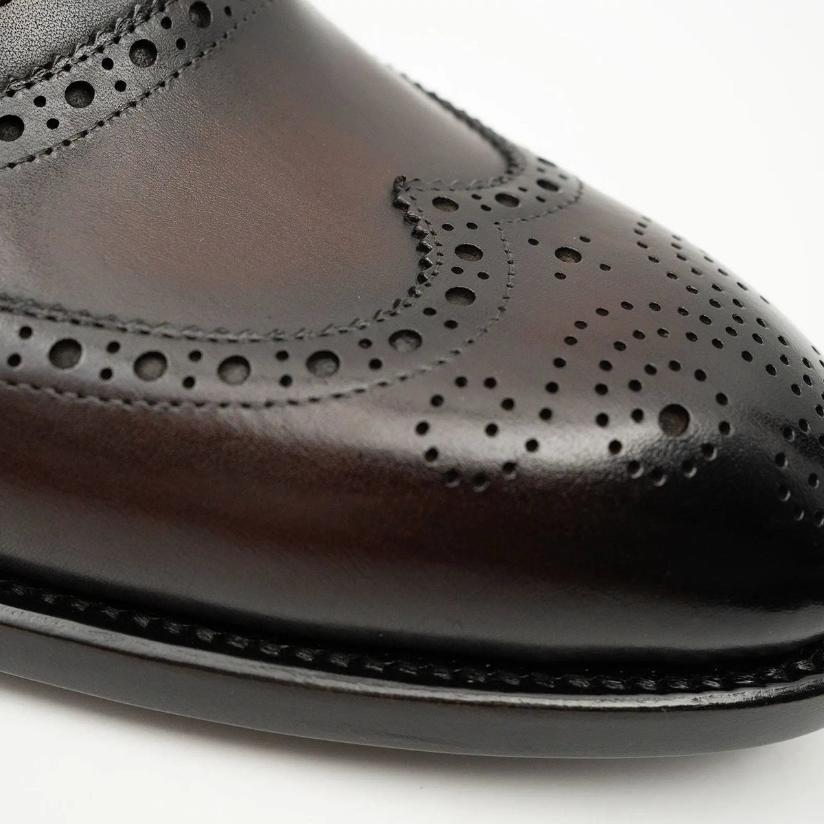 Dark Brown Wingtip Calf Leather Oxford Shoes