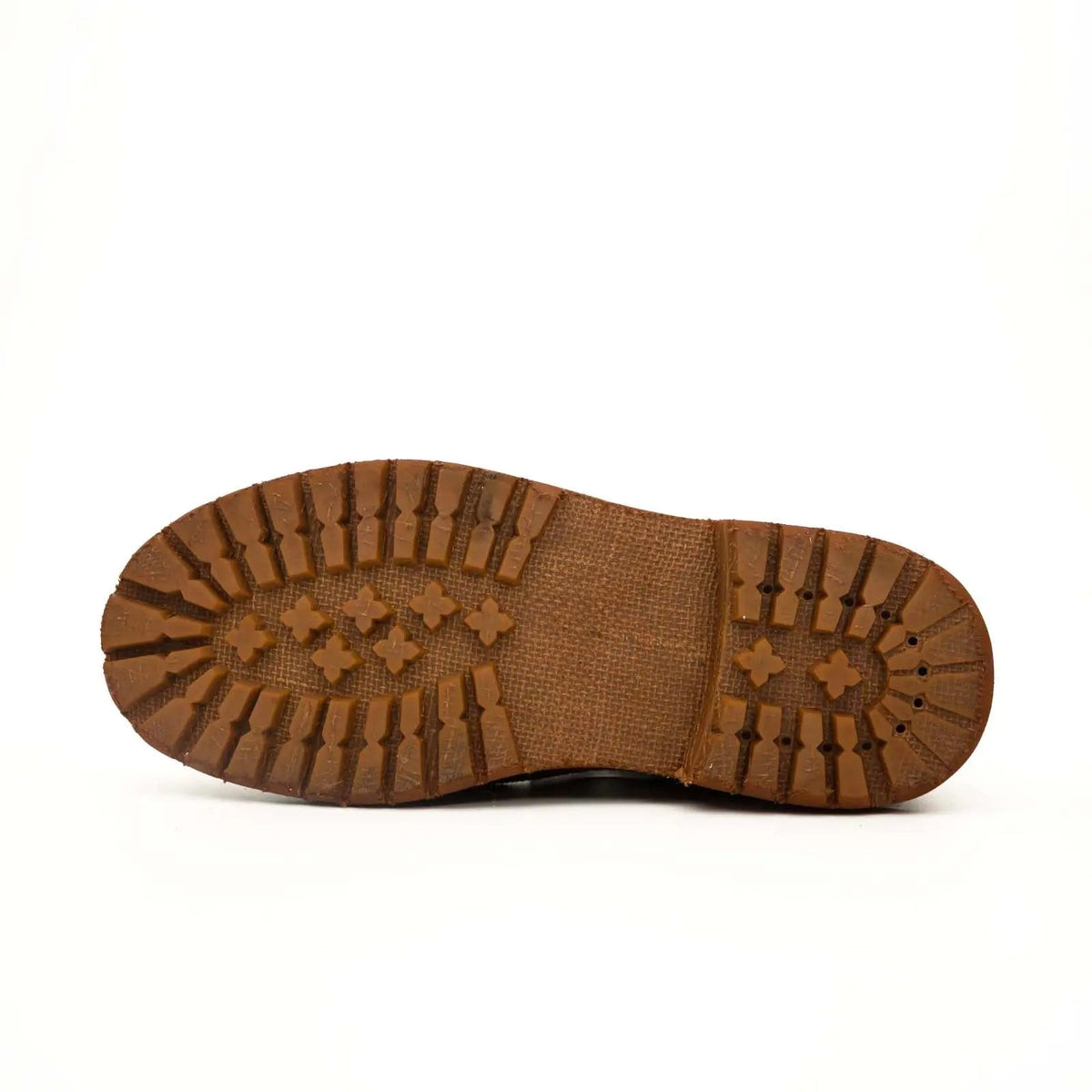 Brown Plain-Toe Horsehide Lace-Up Boots