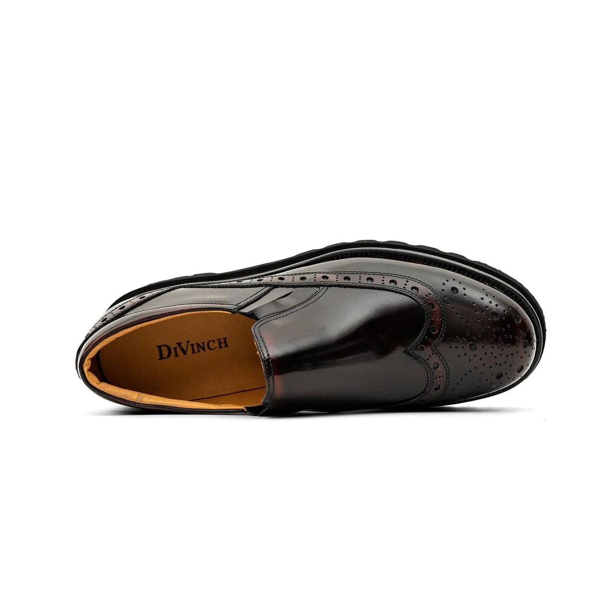 Burgundy Wingtip Calf Leather Loafers