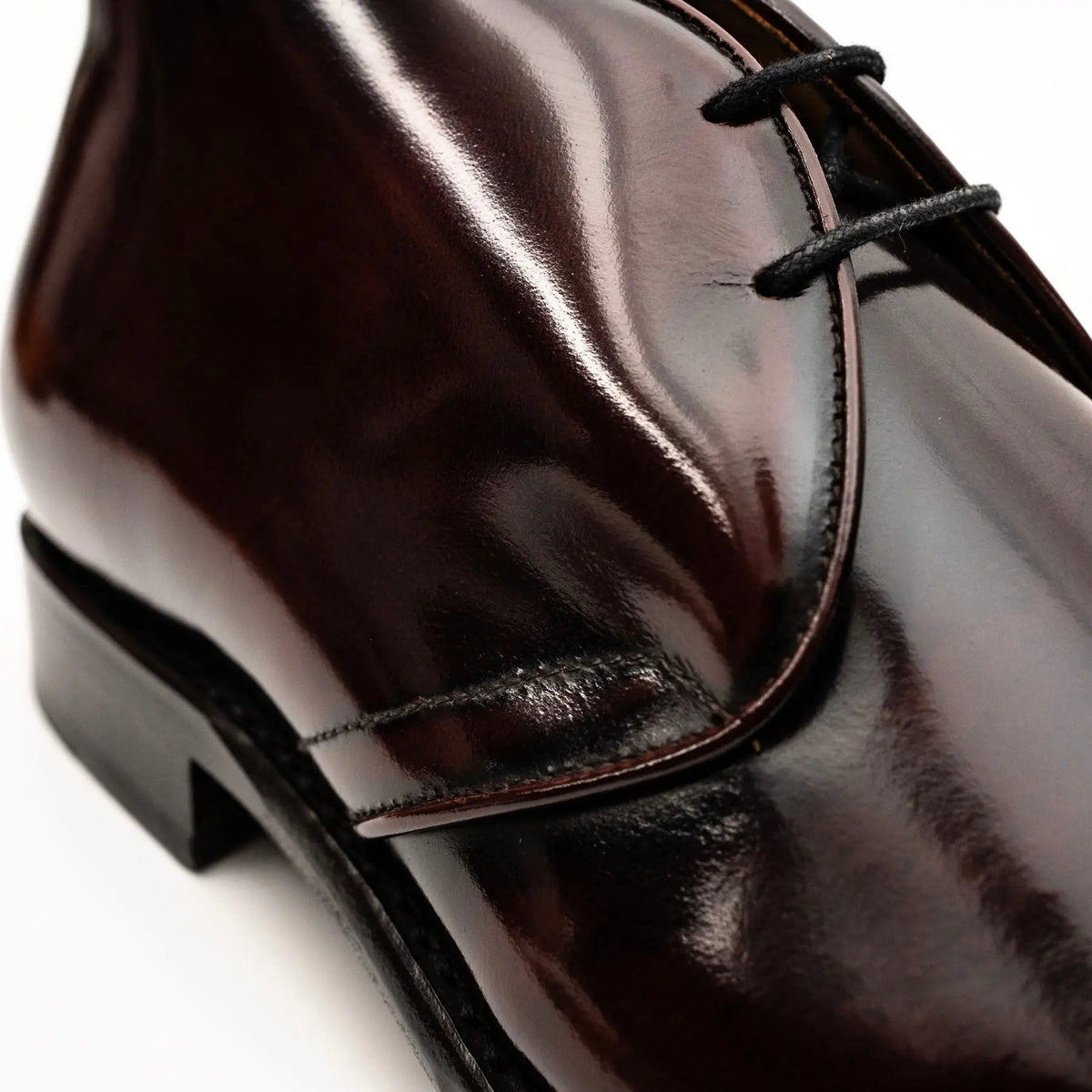 Burgundy Square-Toe Calf Leather Chukka Boots