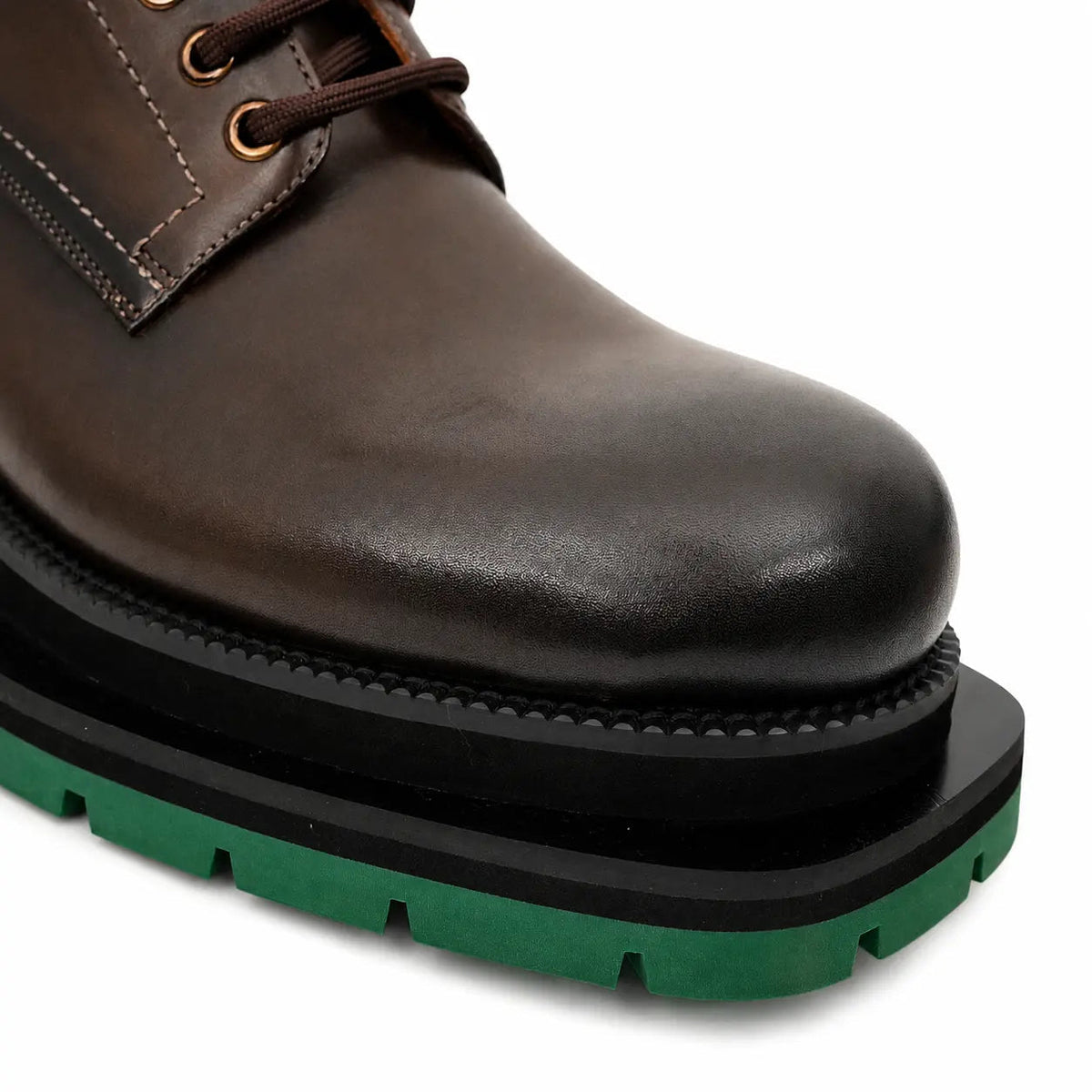 Dark Brown Plain-Toe Cow Leather Derby Shoes