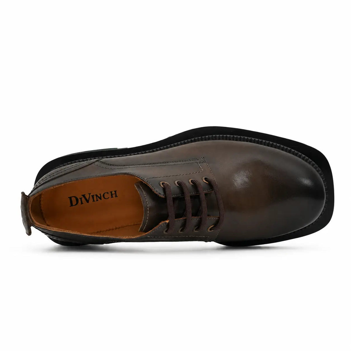 Dark Brown Plain-Toe Cow Leather Derby Shoes