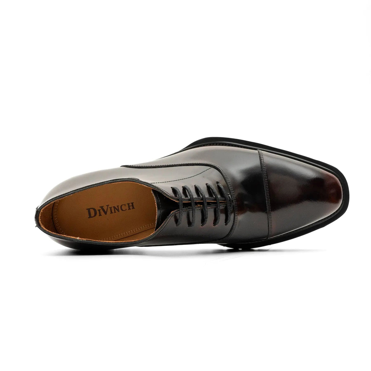 Burgundy Cap-Toe Calf Leather Oxford Shoes