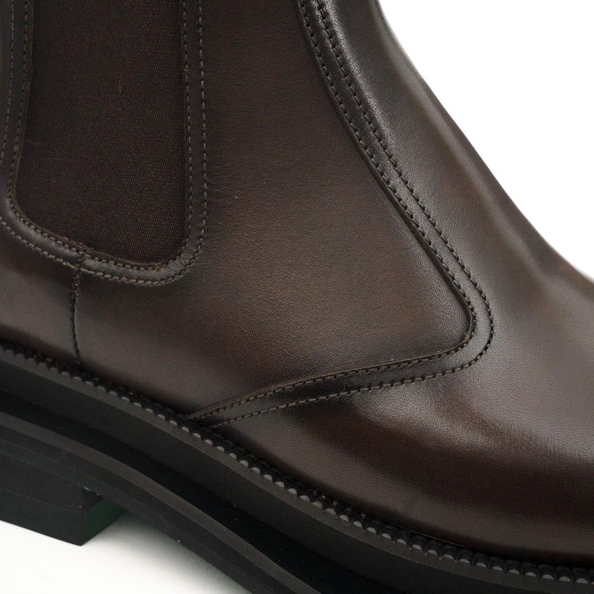 Glossy Platform Plain-Toe Chelsea Ankle Boot