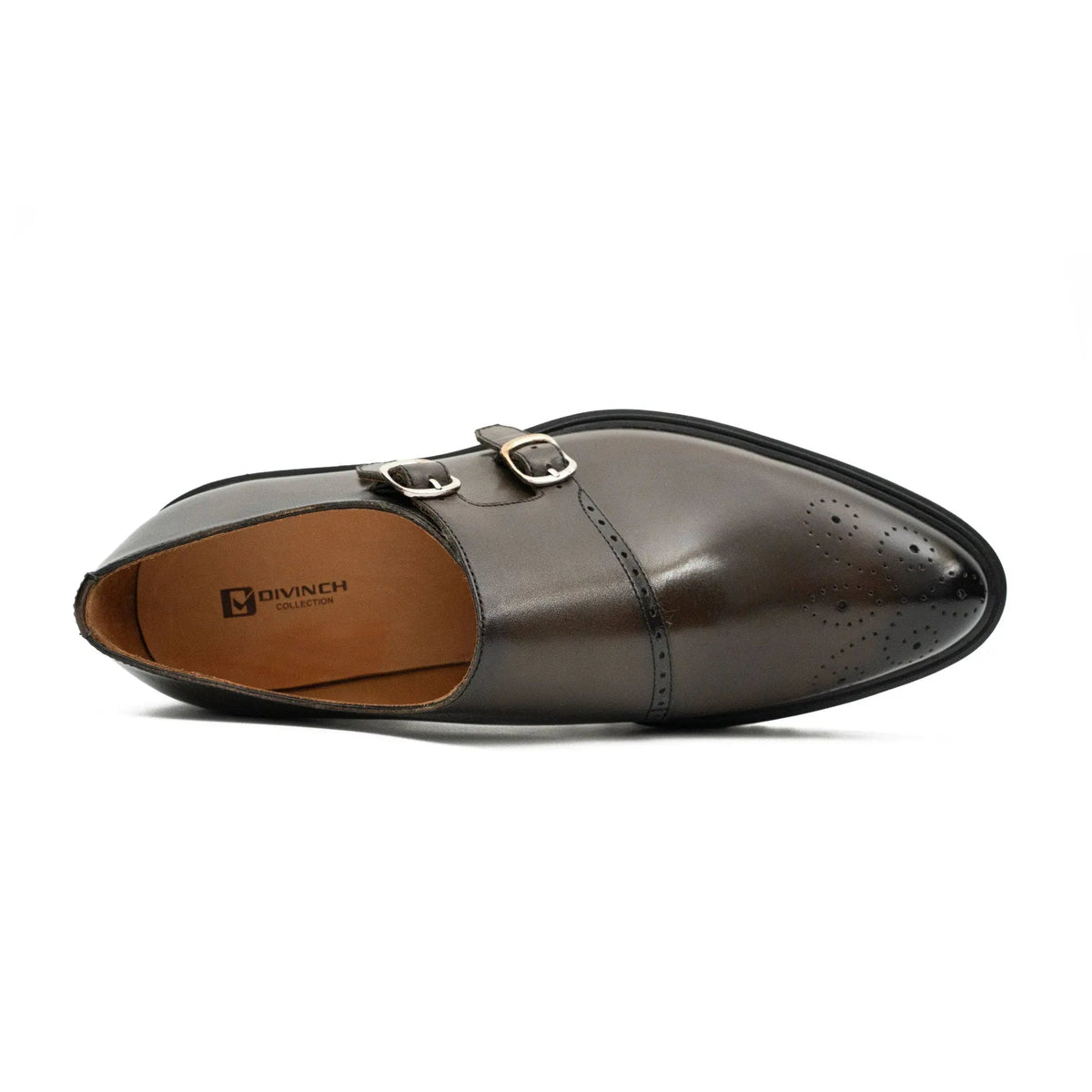 Dark Brown Cow Leather Monk Shoes