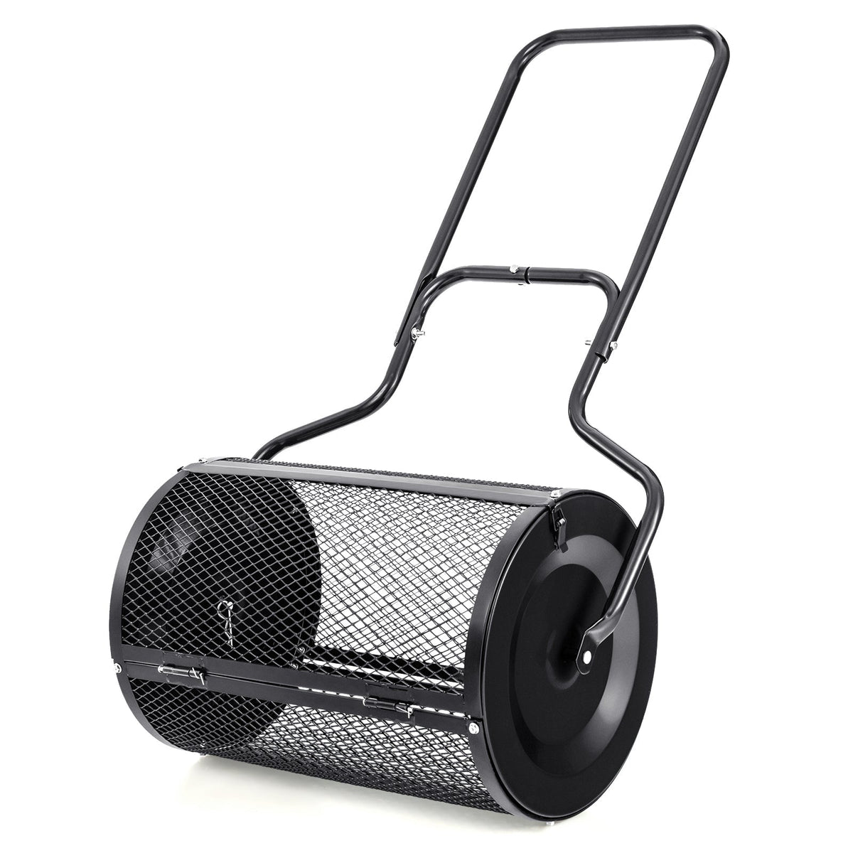 24 Inches Peat Moss Spreader with Upgrade Side Latches and U-shape Handle-Green