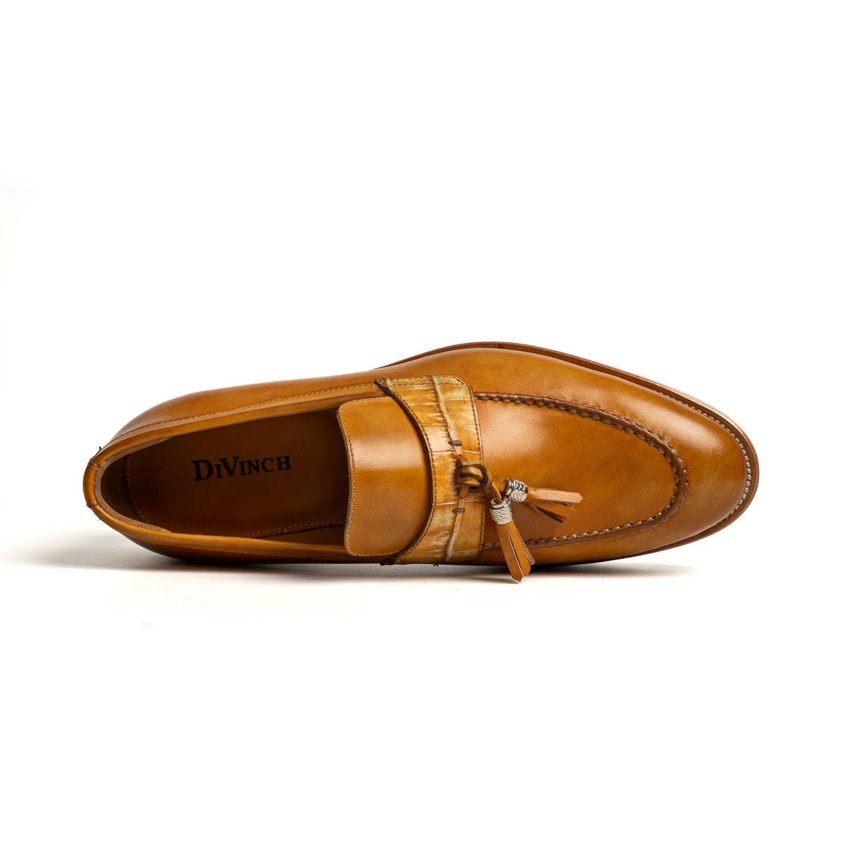 Tan Cow Leather Tassel Loafers