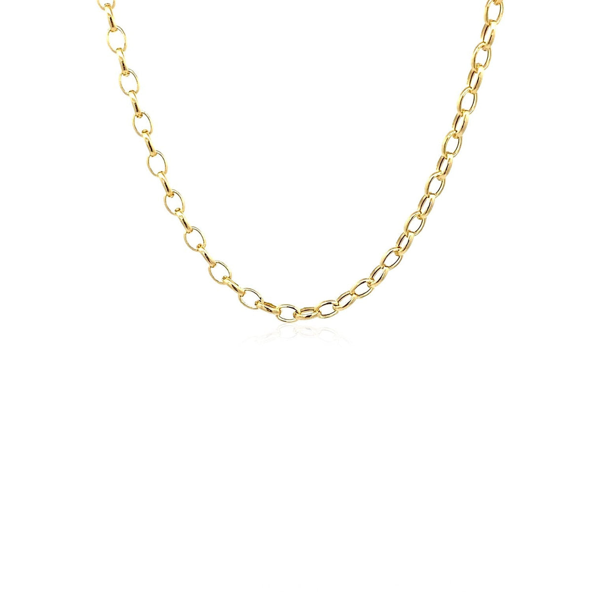 Cadena de eslabones ovalados tipo Rolo en oro amarillo de 14k (3.20 mm)