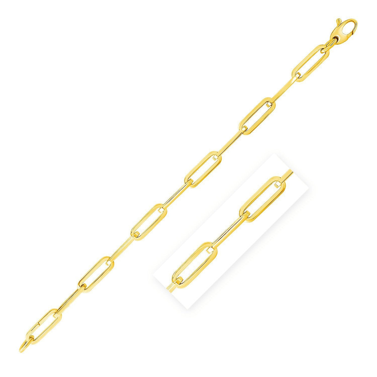 Cadena de eslabones tipo clip ancha en oro amarillo de 14K (6.10 mm)