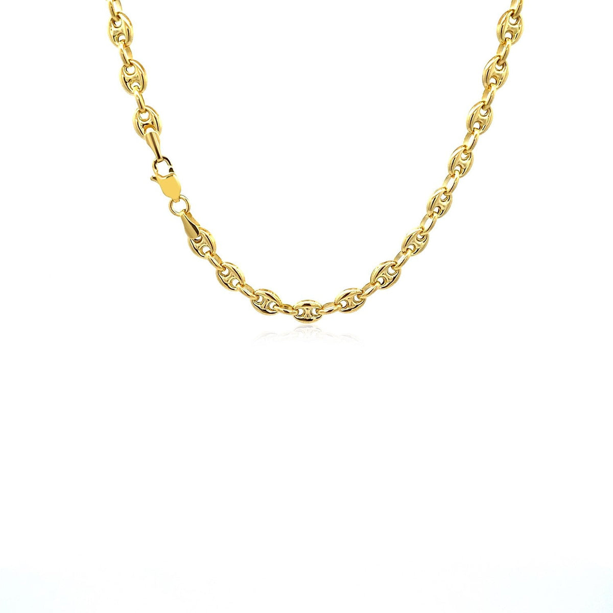 Cadena de eslabones marineros inflados de oro amarillo de 14k (4.70 mm)