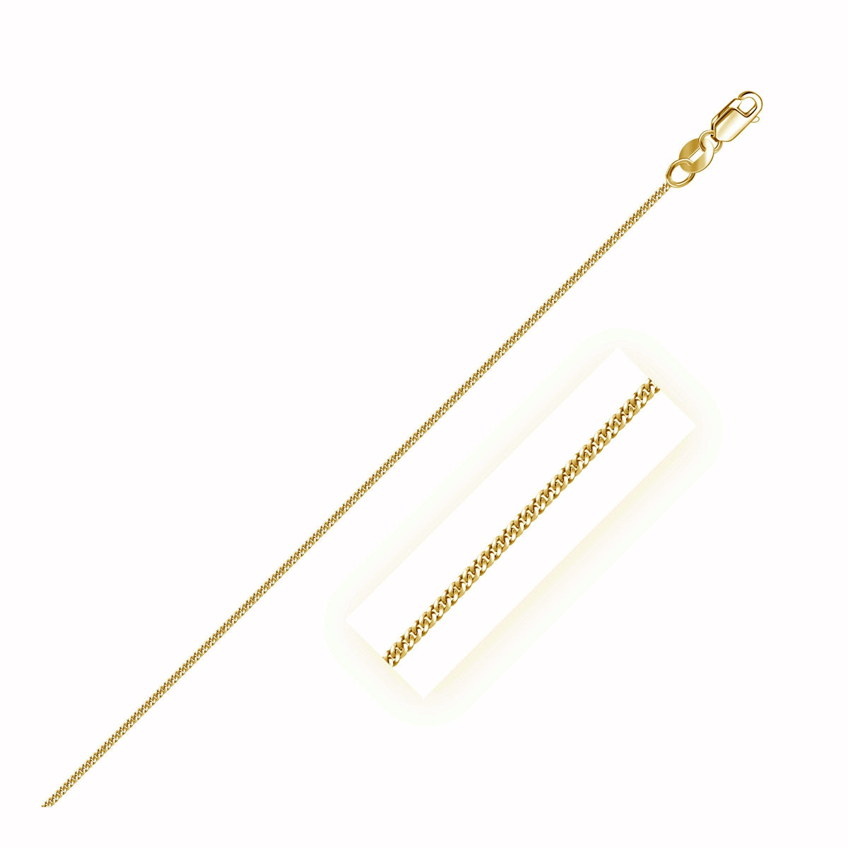 Cadena Gourette de oro amarillo de 14 quilates de 1,0 mm (1,00 mm)