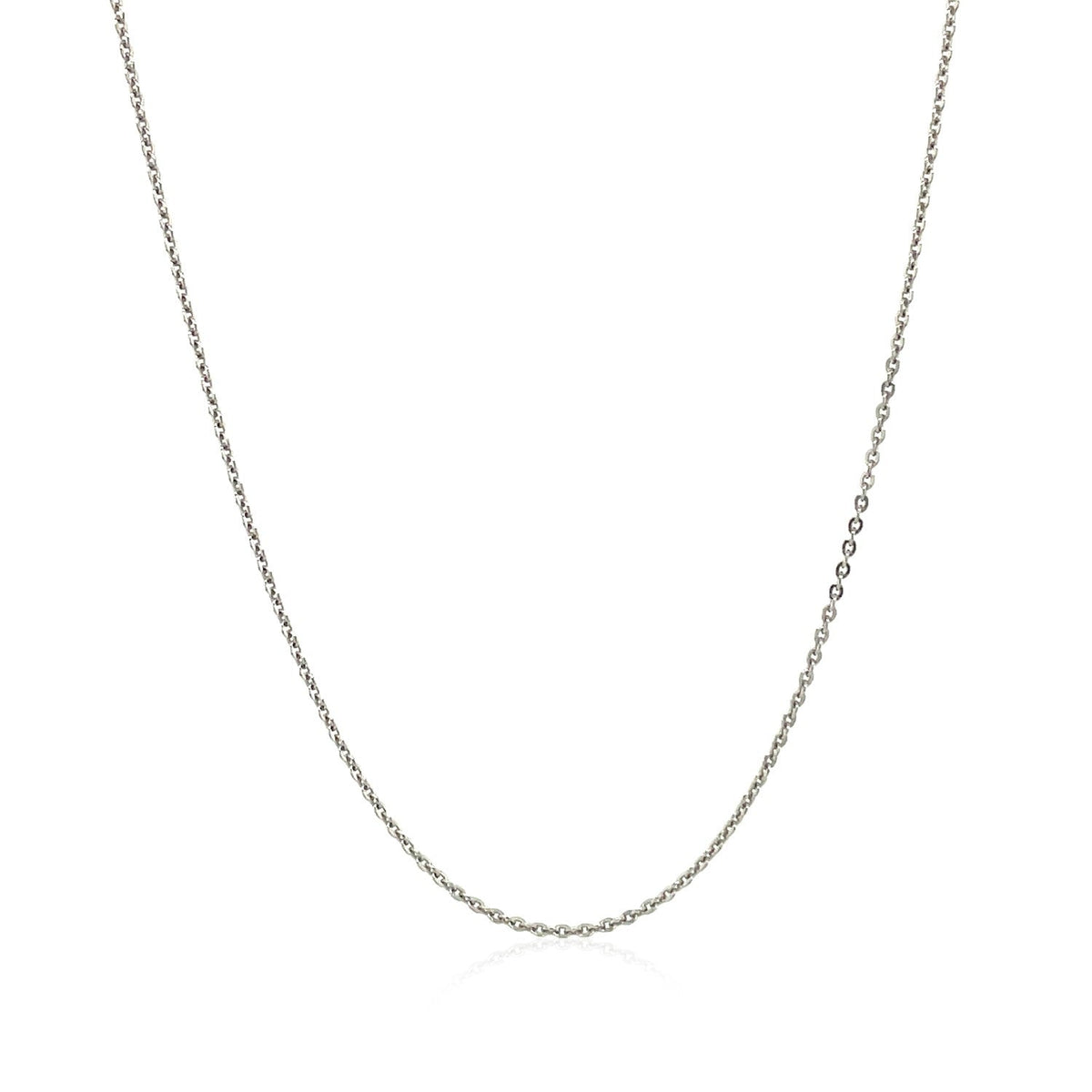 Sterling Silver Rhodium Plated Cable Chain (0.60 mm)