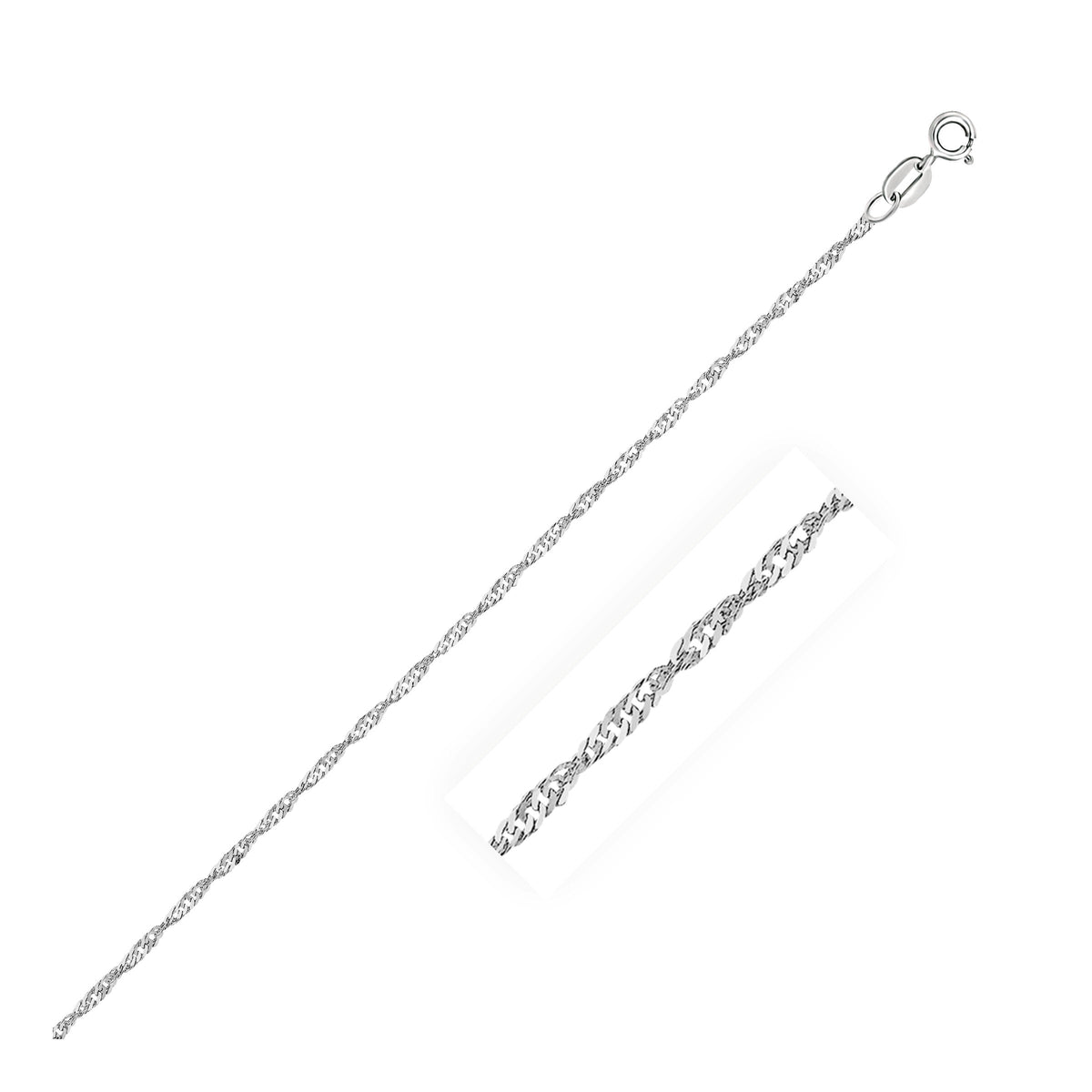 Cadena Singapur de oro blanco de 14 quilates (1.30 mm)