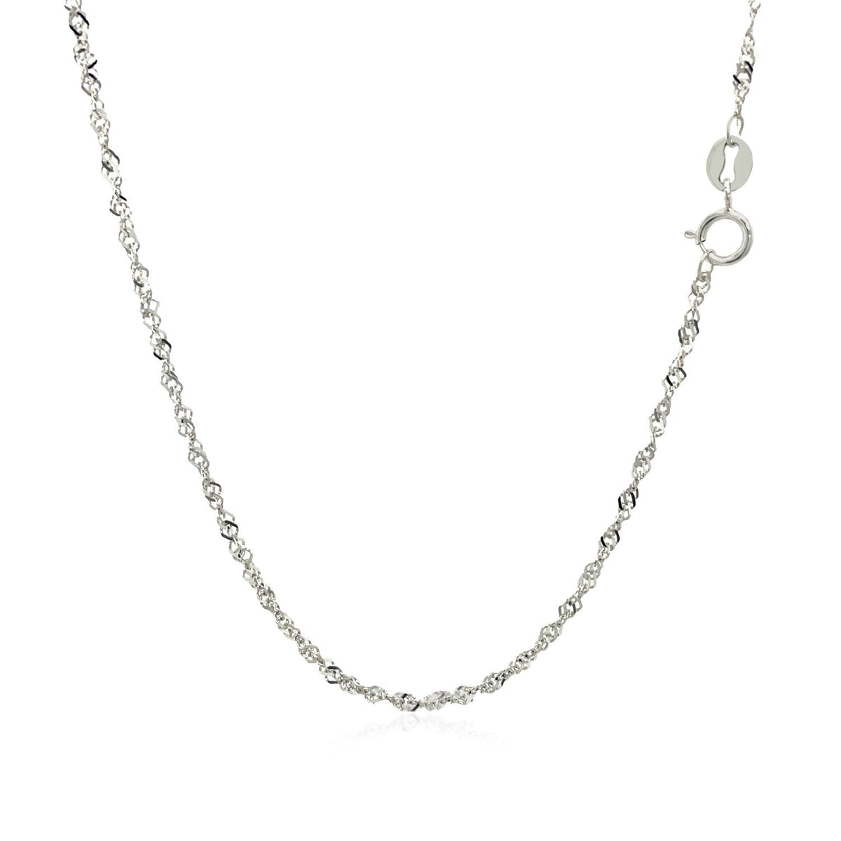 Cadena Singapur de oro blanco de 14 quilates (1.30 mm)