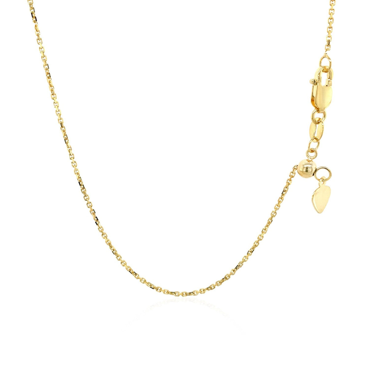 10k Yellow Gold Adjustable Cable Chain (1.10 mm)