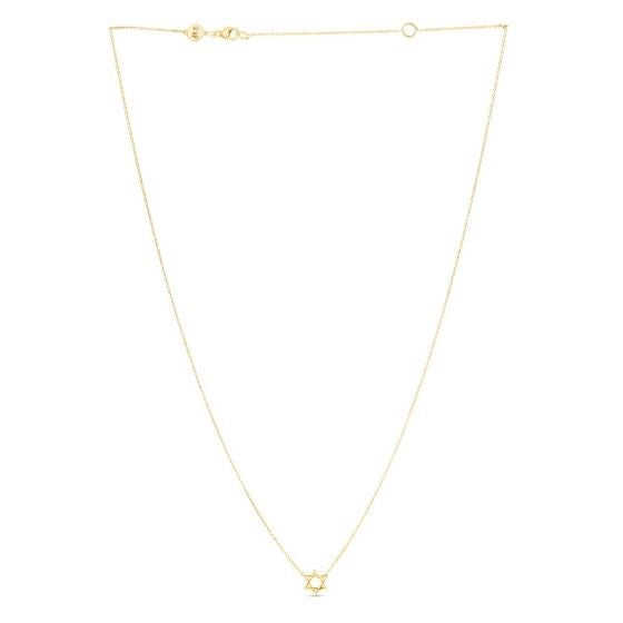 Collar de estrella de David de oro amarillo de 14k