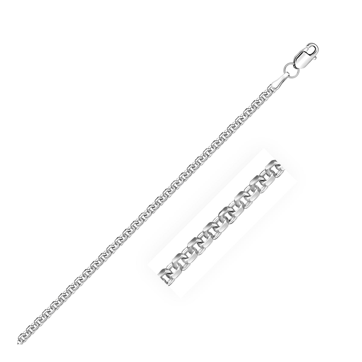 Cadena de eslabones tipo cable Forsantina Lite de oro blanco de 14 quilates (2.30 mm)