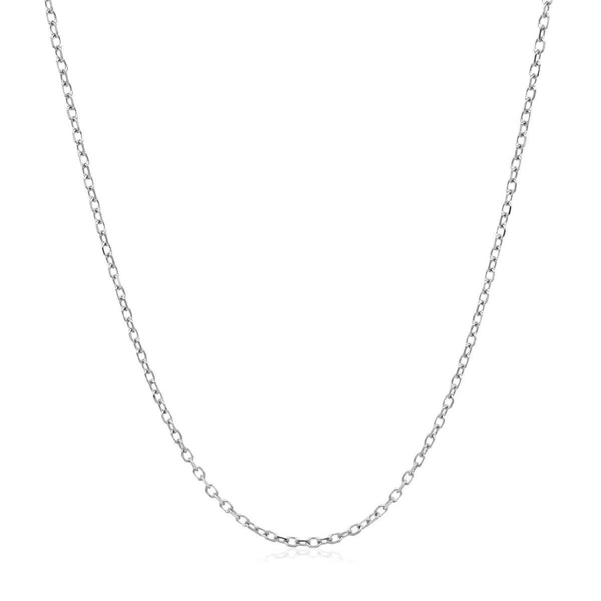 Cadena de eslabones tipo cable facetados en oro blanco de 14k (1.20 mm)
