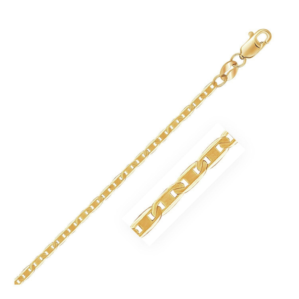 Pulsera de eslabones tipo marinero en oro amarillo de 10 quilates (1.70 mm)
