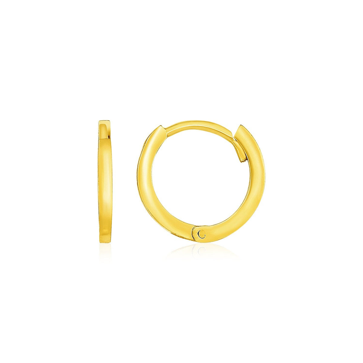 Arracadas pequeñas de oro amarillo de 14k pulido (1.3x11.5mm)