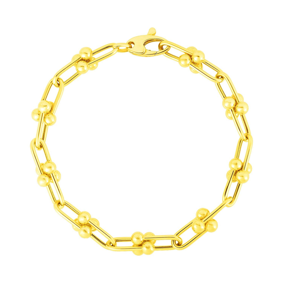 Pulsera de cadena Jax de oro amarillo de 14k de 7 1/2 pulgadas (5.00 mm)