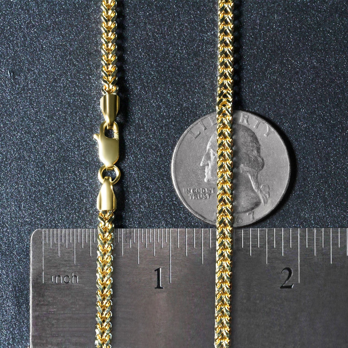 Cadena Franco cuadrada de oro amarillo de 14 quilates (3.00 mm)