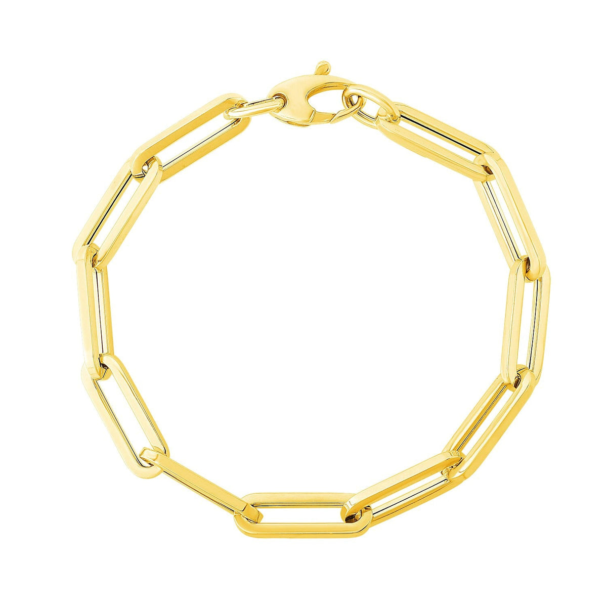Pulsera de cadena tipo clip extra ancha en oro amarillo de 14K (6.10 mm)