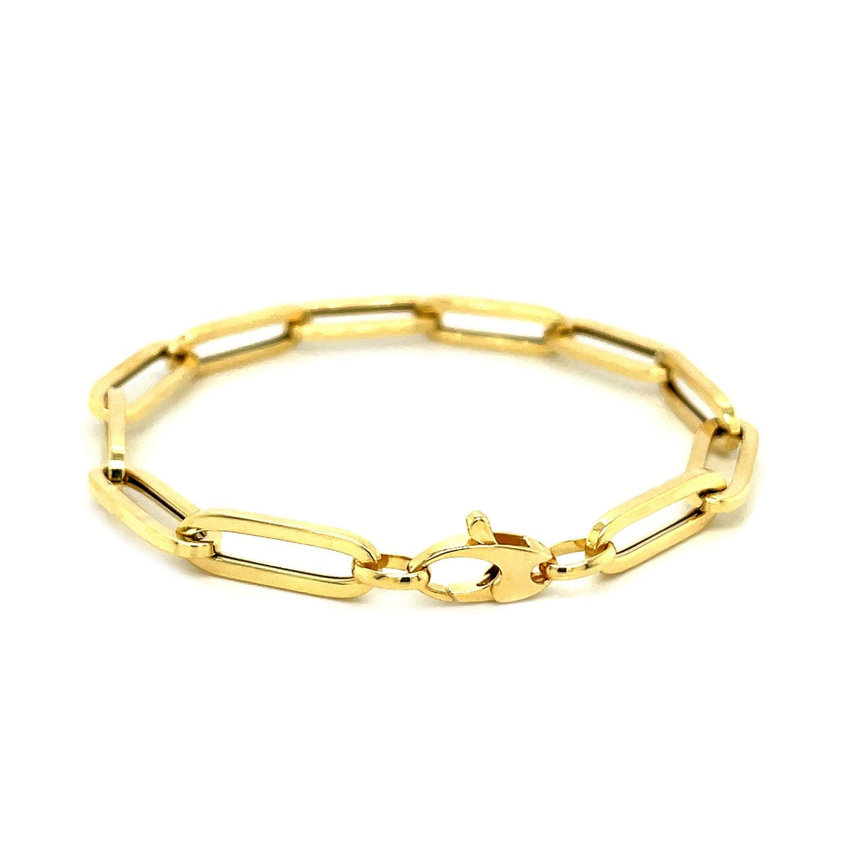 Pulsera de cadena tipo clip extra ancha en oro amarillo de 14K (6.10 mm)
