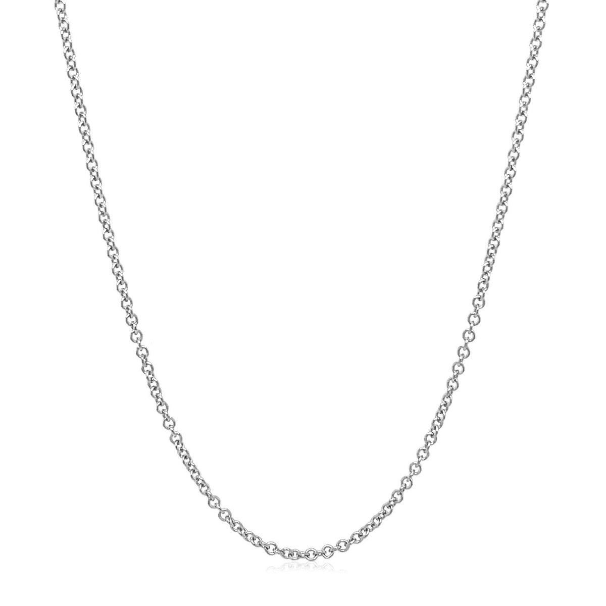 14k White Gold Round Cable Link Chain (1.50 mm)