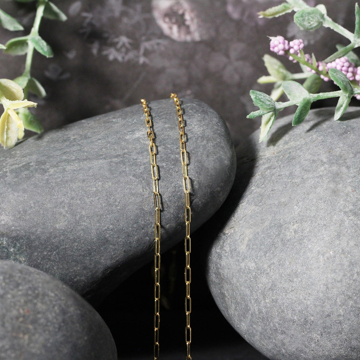 Cadena tipo clip de oro amarillo de 14 quilates (1.50 mm)