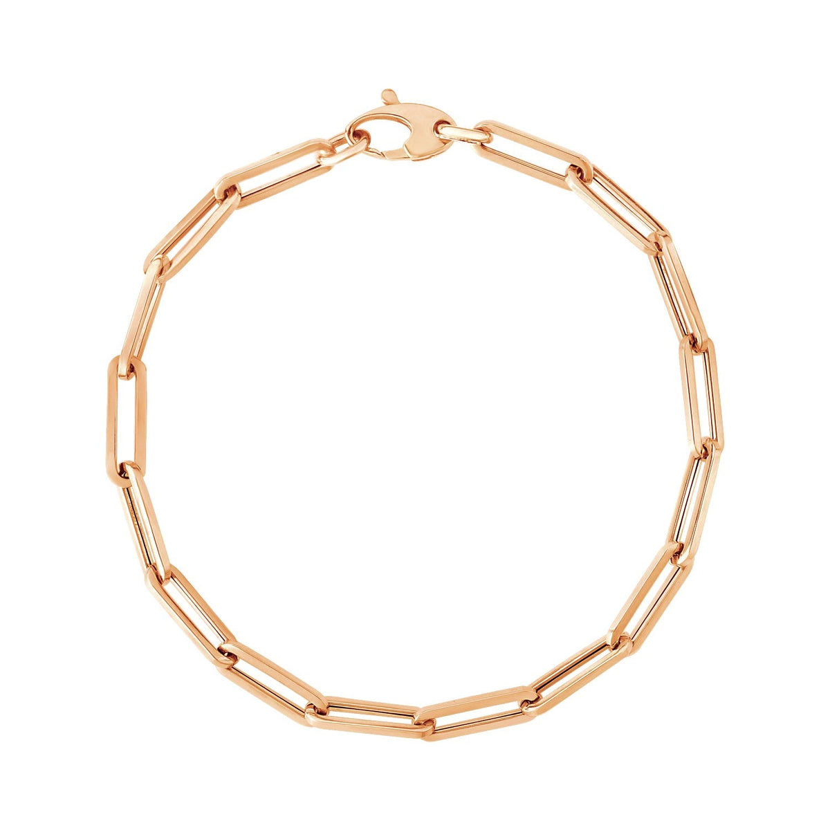 Pulsera de cadena tipo clip audaz en oro rosa de 14K