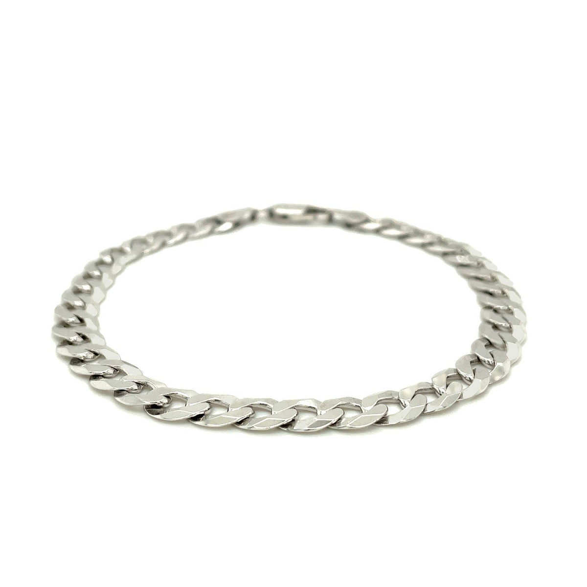 Pulsera de estilo barbada en plata de ley chapada en rodio (7,20 mm)