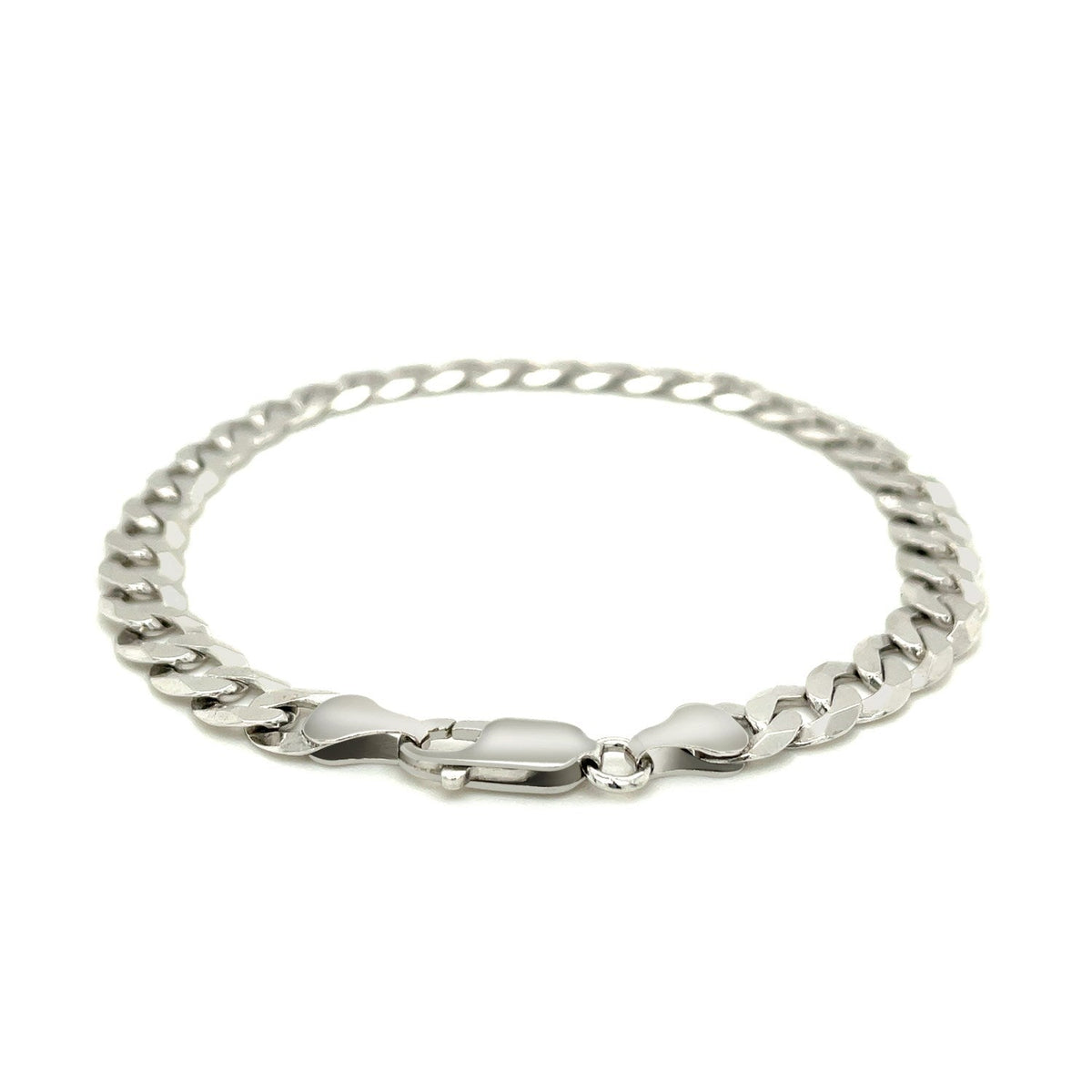 Pulsera de estilo barbada en plata de ley chapada en rodio (7,20 mm)