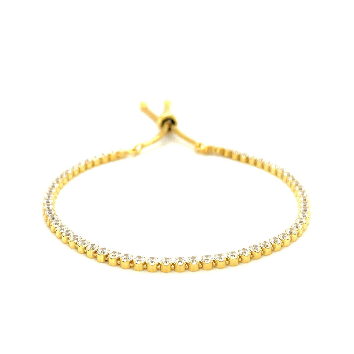 Pulsera ajustable estilo tenis con circonitas cúbicas en plata de ley (5,10 mm)