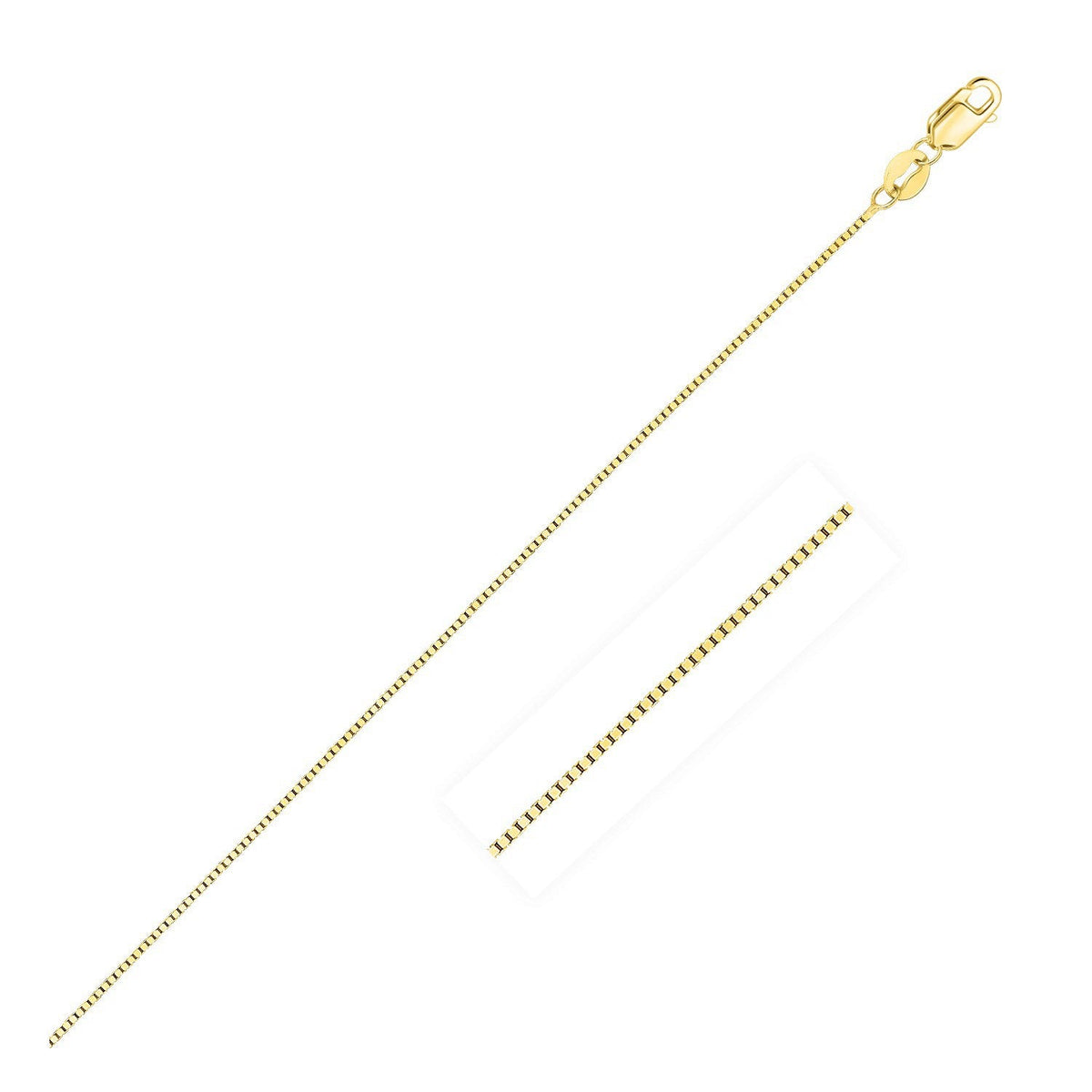 Cadena tipo caja clásica de oro amarillo de 14k (0,45 mm)