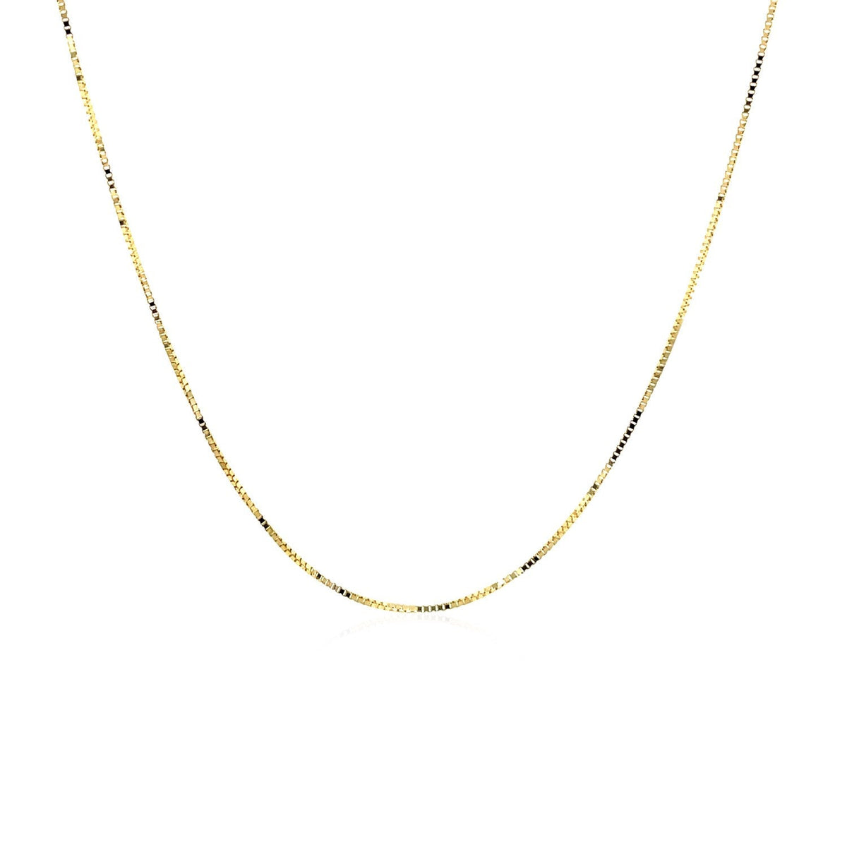 Cadena tipo caja clásica de oro amarillo de 14k (0,45 mm)