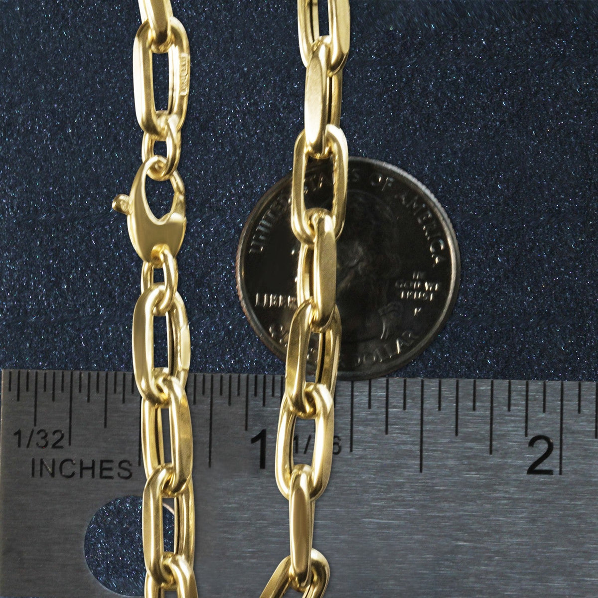 Pulsera de eslabones tipo cable francés en oro amarillo de 14 quilates (6 mm)