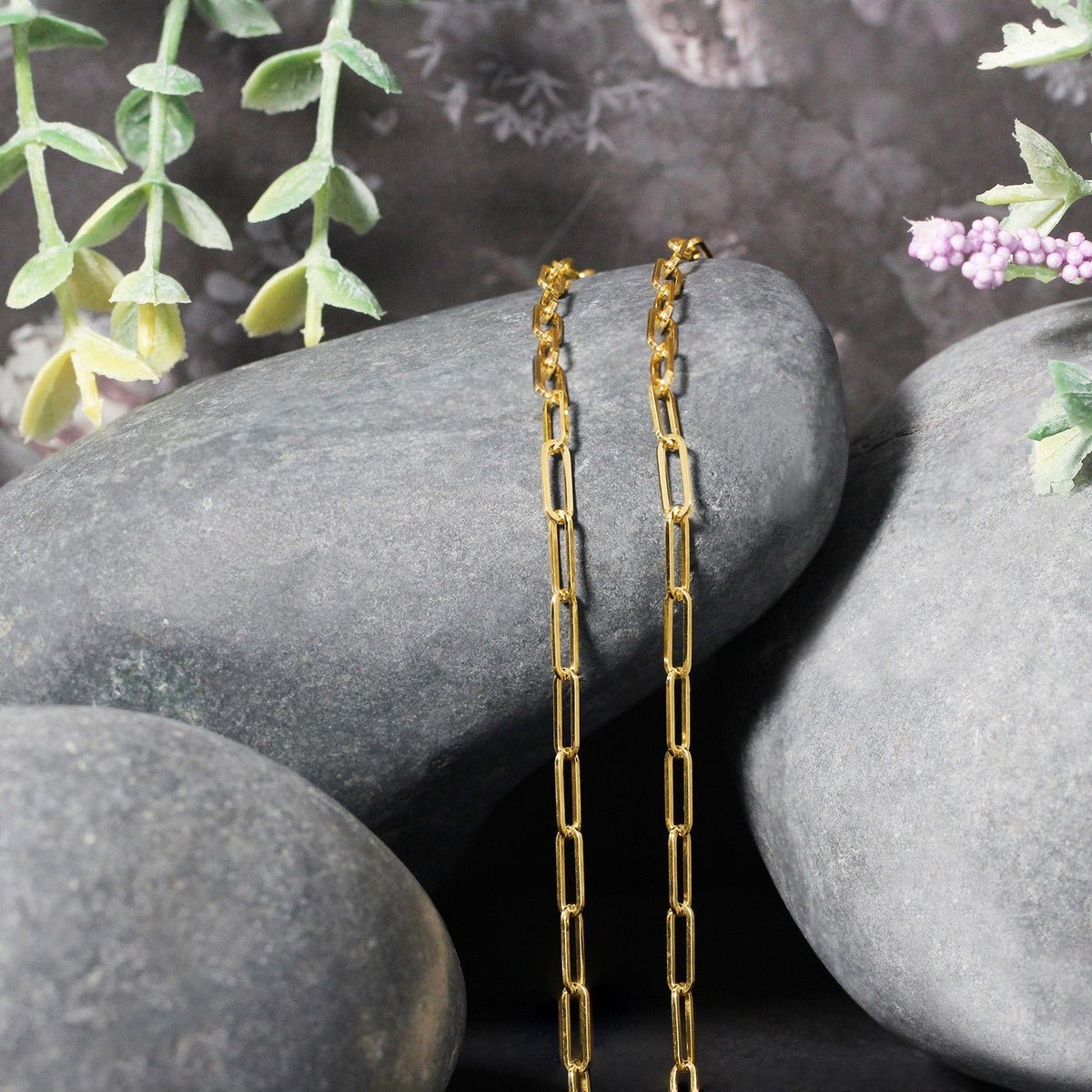 Cadena tipo clip de oro amarillo de 14 quilates (2.50 mm)