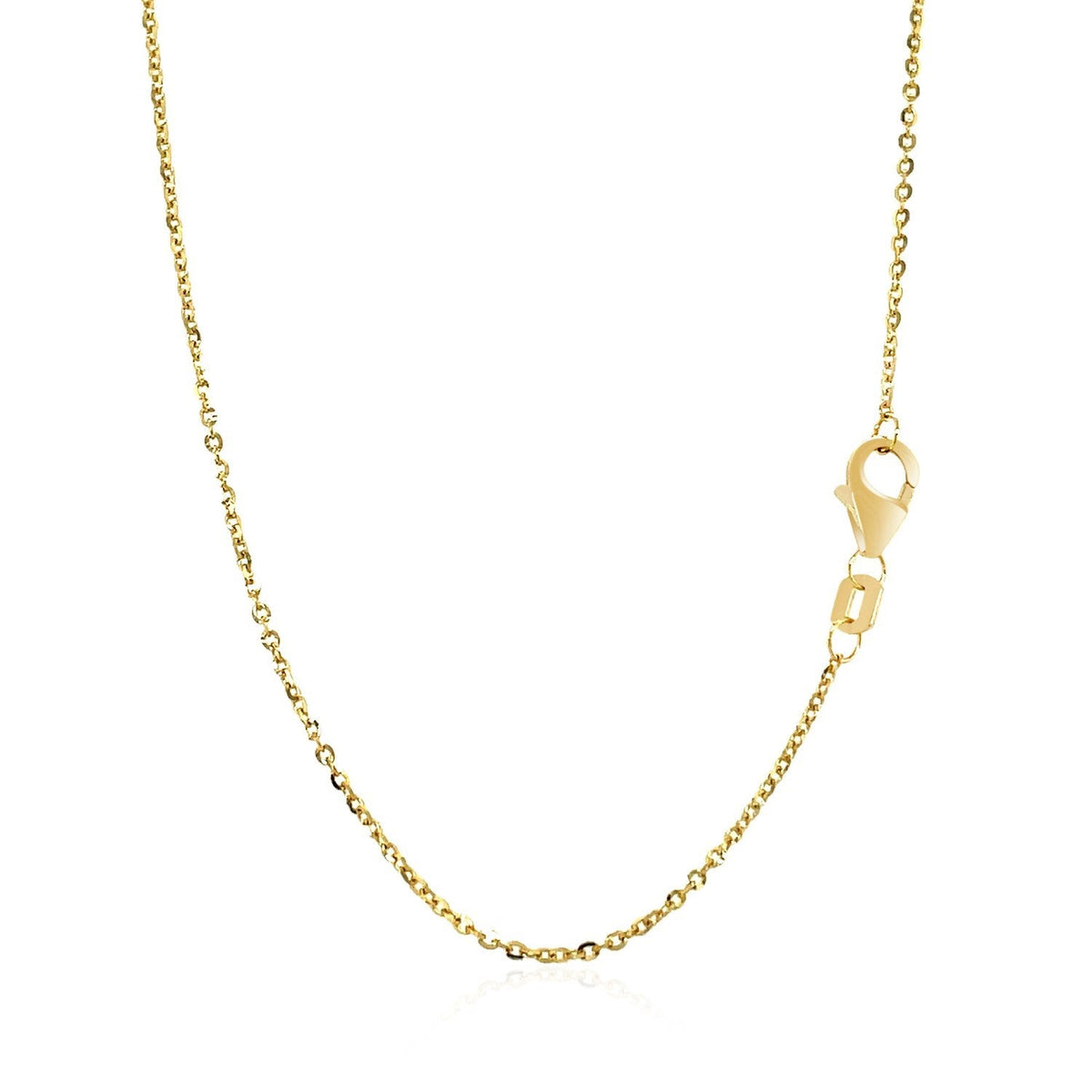 Cadena de oro amarillo de 14k con barra plana brillante