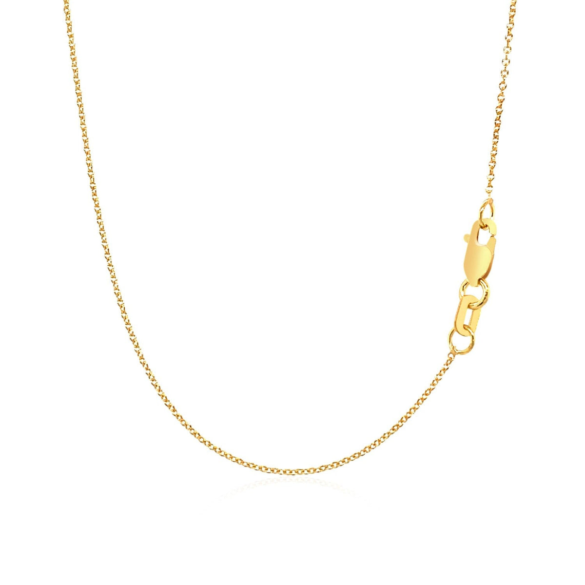 Collar de luna pulida en oro amarillo de 14k con diamante