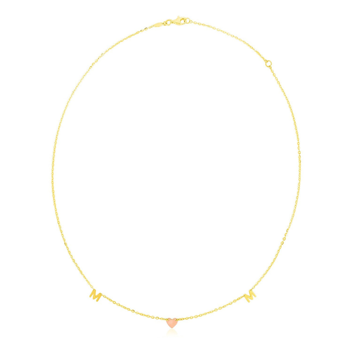 Collar de mamá en oro amarillo y rosa de 14k