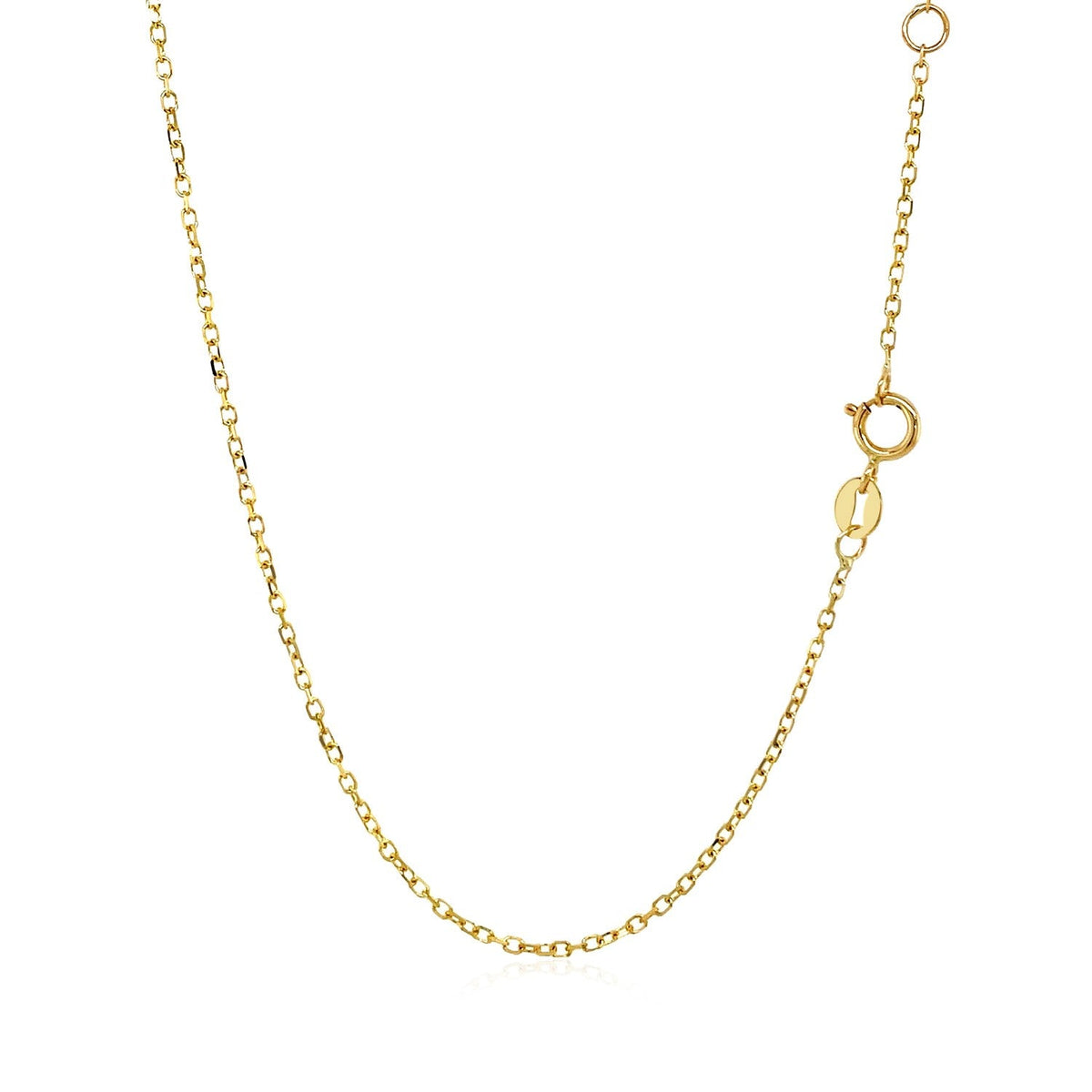 Collar de oro amarillo de 14 quilates de 17 pulgadas con topacio blanco redondo