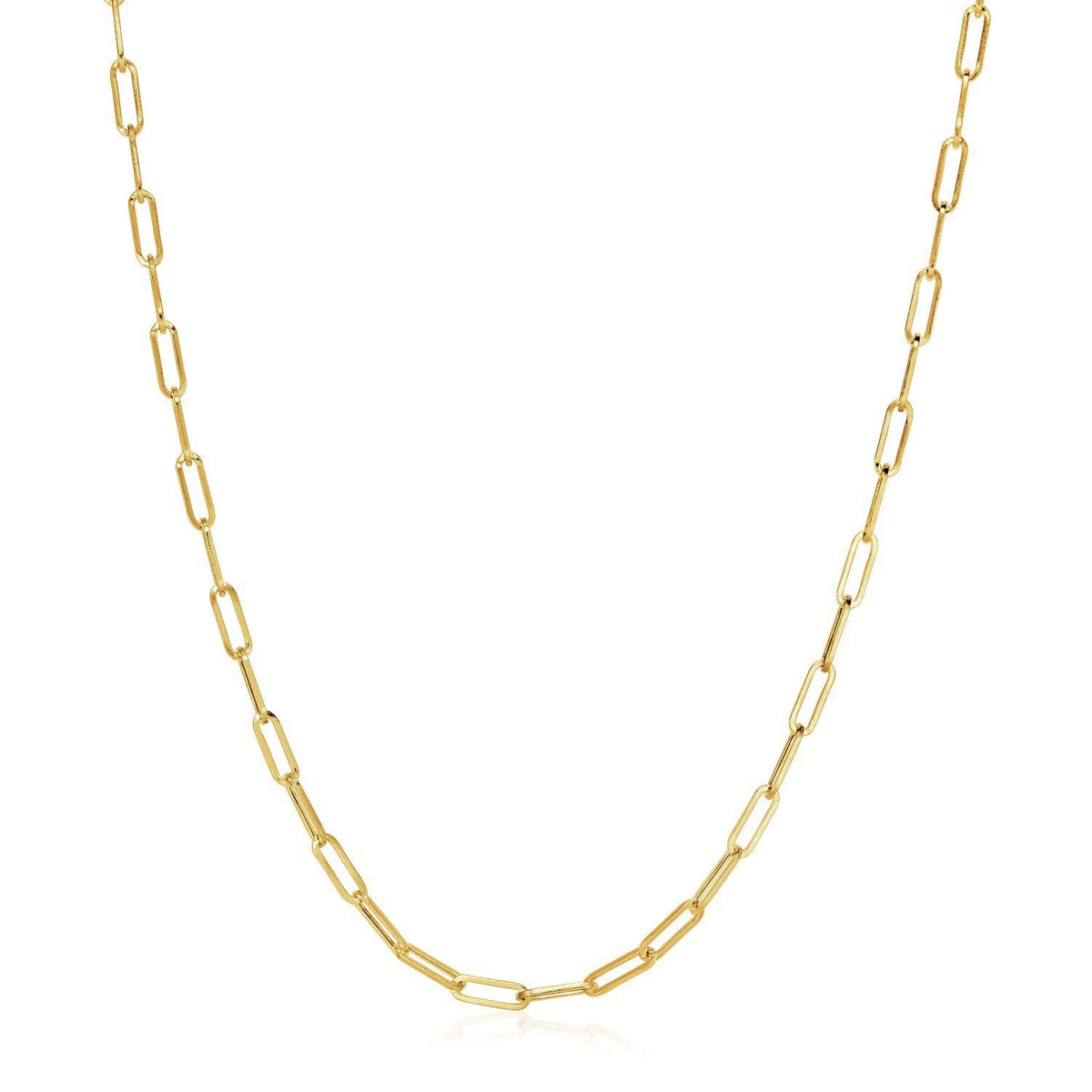 Cadena de eslabones tipo clip ancha en oro amarillo de 14K (3.20 mm)