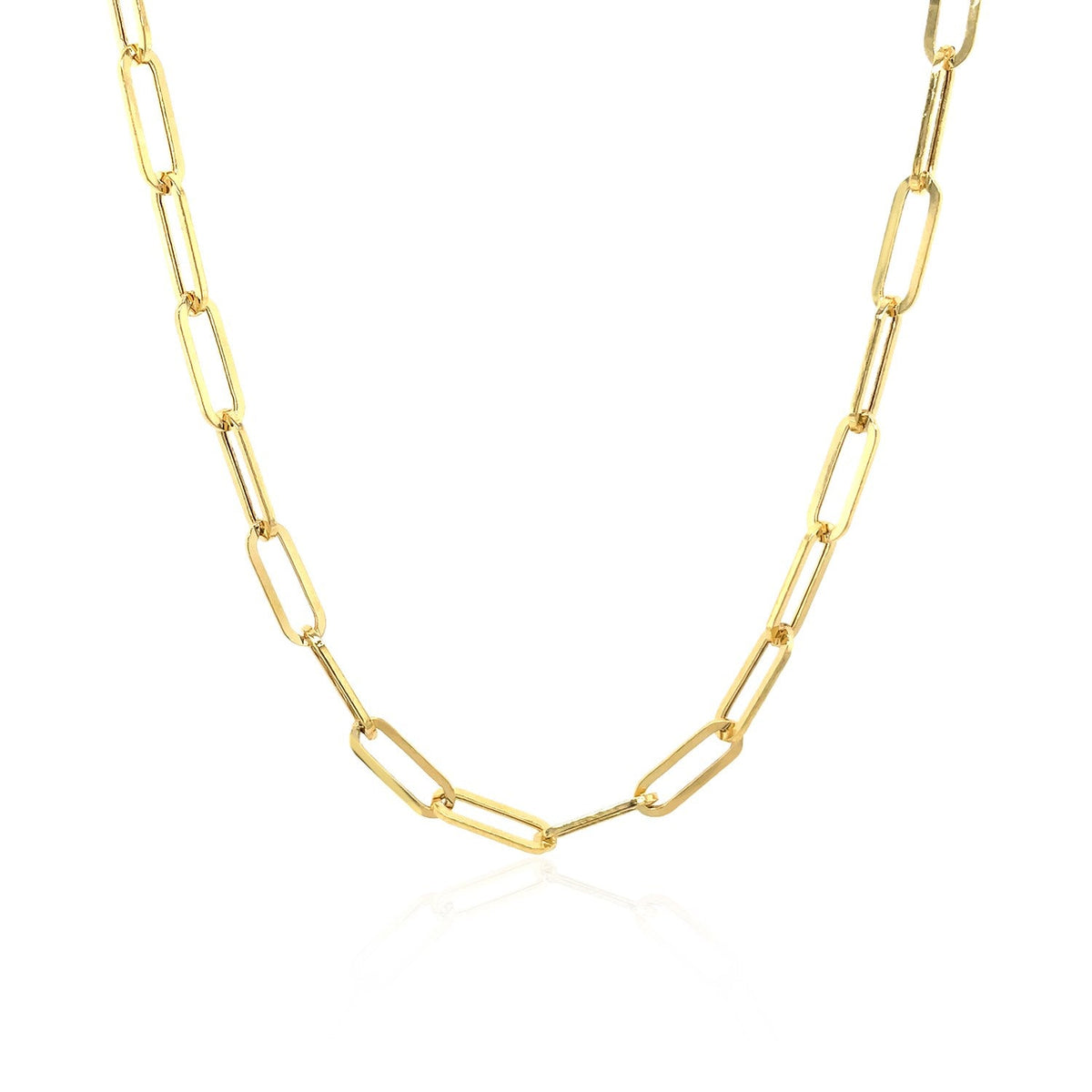 Cadena de eslabones tipo clip ancha en oro amarillo de 14K (3.20 mm)
