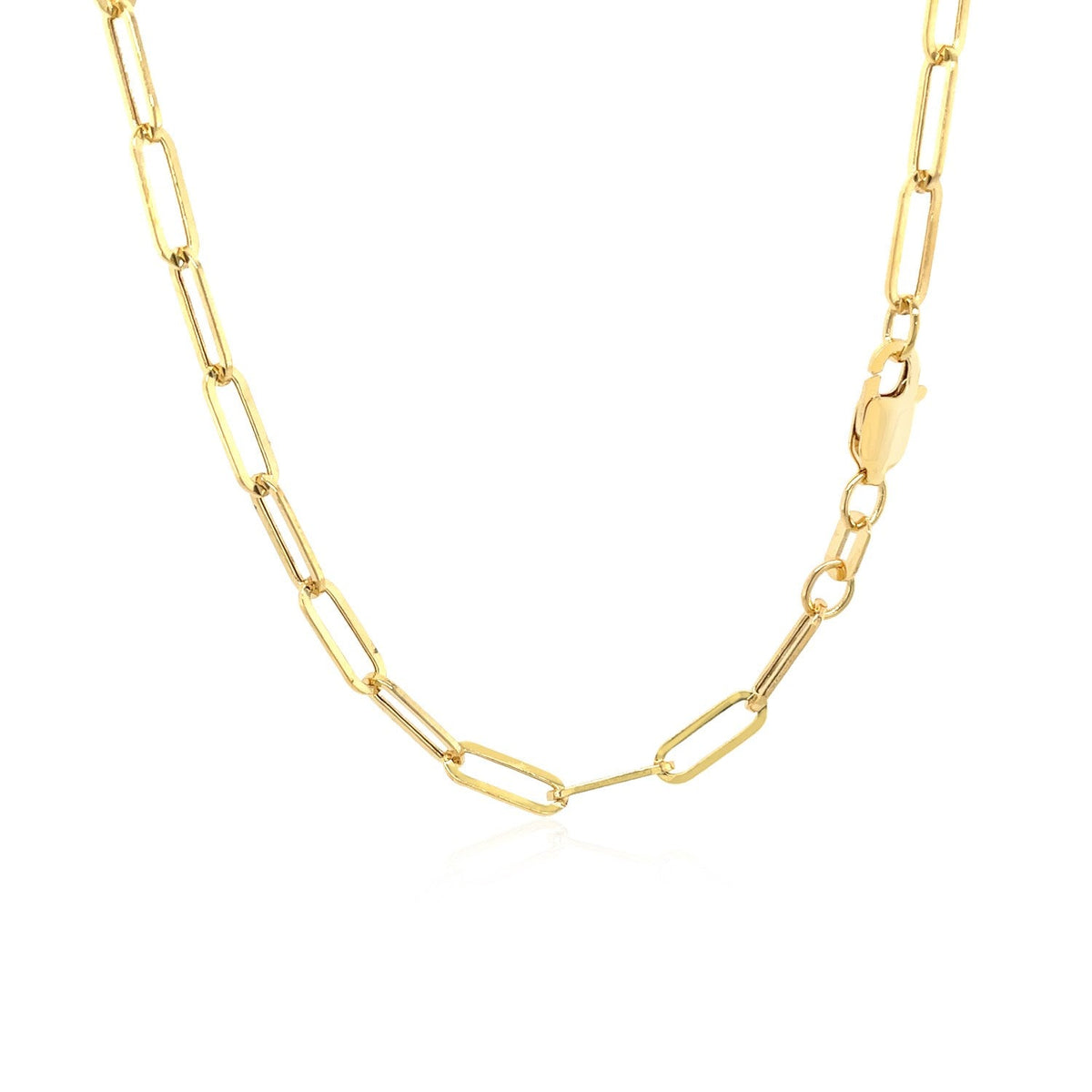 Cadena de eslabones tipo clip ancha en oro amarillo de 14K (3.20 mm)